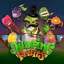 Jumping Fruits slot logo by Wazdan at HiddenJack Casino